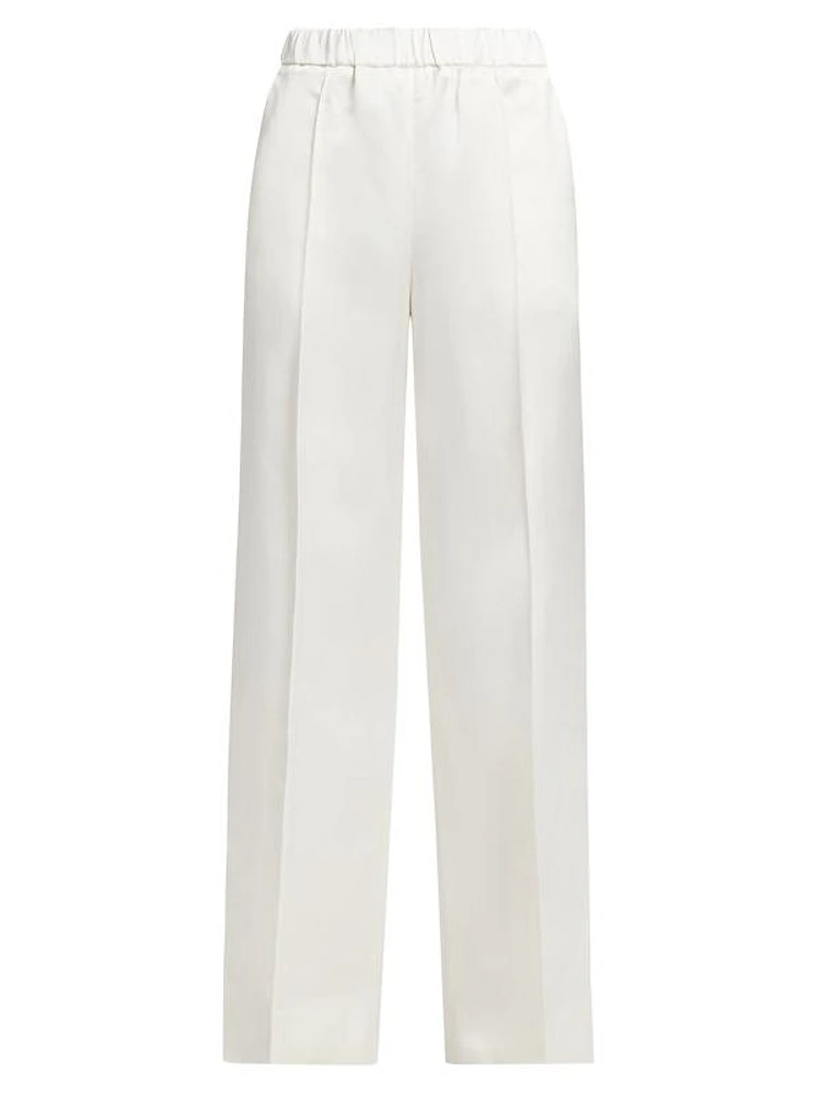 Fluid Satin Wide-Leg Pants