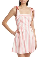 Cabana Stripe Tie-Strap Minidress