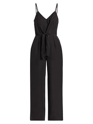 V-Neck Tie-Waist Jumpsuit