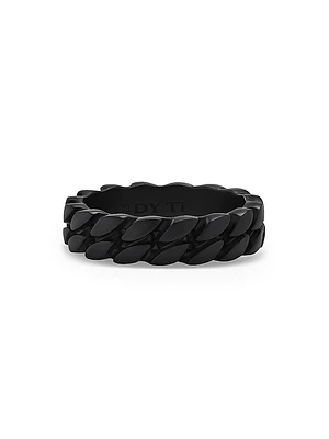 Curb Chain Band Ring Titanium, 6MM