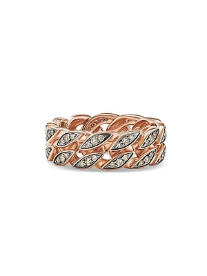 Curb Chain Band Ring 18K Rose Gold