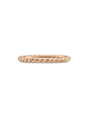 DY Cable Band Ring 18K Rose Gold, 2mm