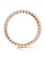 DY Cable Band Ring 18K Rose Gold, 2mm