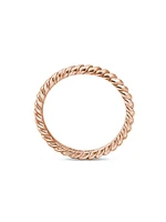 DY Cable Band Ring 18K Rose Gold, 2mm