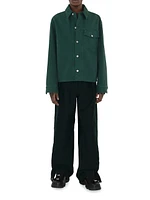 Cotton Oversized Button-Front Shirt