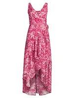 Isadora Floral Wrap High-Low Dress