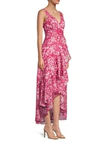 Isadora Floral Wrap High-Low Dress