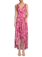 Isadora Floral Wrap High-Low Dress