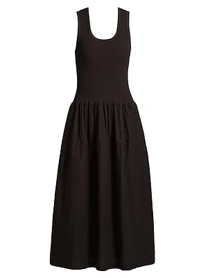 Malia Cotton Poplin Midi-Dress