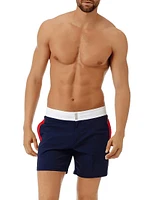 Colorblocked Stretch Swim Trunks