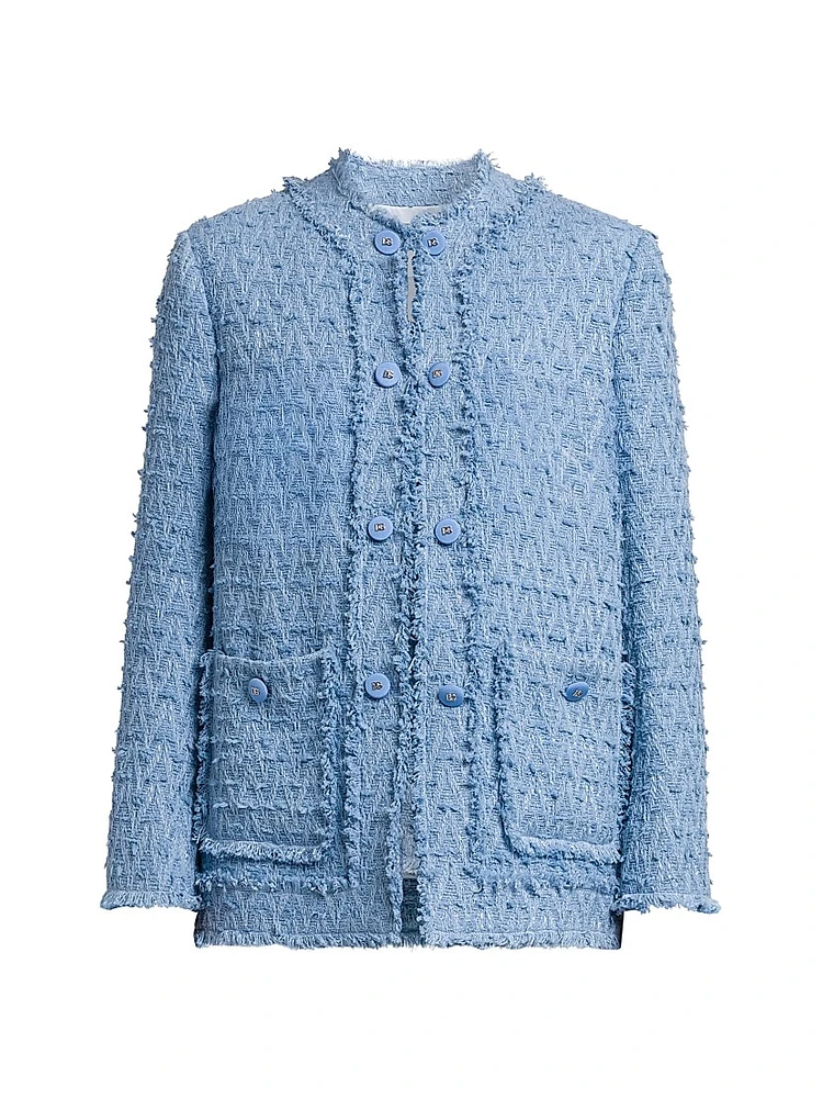 Wool-Blend Double-Pocket Tweed Jacket