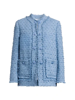 Wool-Blend Double-Pocket Tweed Jacket