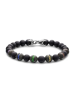 Spiritual Beads Rainbow Bracelet Sterling Silver