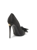 100MM Bow-Detailed Satin Pumps
