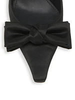 100MM Bow-Detailed Satin Pumps