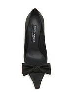 100MM Bow-Detailed Satin Pumps