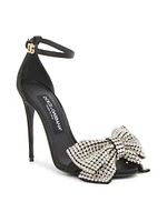 100MM Crystal-Embellished Bow Sandals