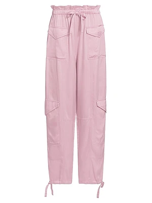 Washed Satin Paperbag Cargo Pants