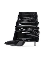 Shark Lock Stiletto Ankle Boots Latex