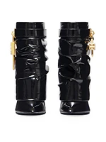 Shark Lock Stiletto Ankle Boots Latex