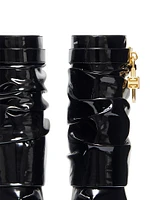Shark Lock Stiletto Ankle Boots Latex