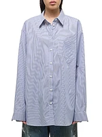 Pinstripe Cotton Oversized Shirt
