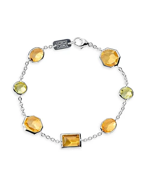 Rock Candy Mixed-Cut Sterling Silver & Multi-Stone Station Bracelet