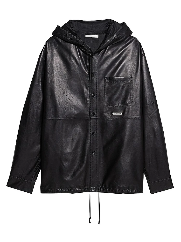 Leather Hooded Shirt