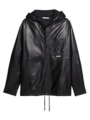 Leather Hooded Shirt