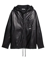 Leather Hooded Shirt
