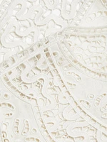 Aria Patchwork Linen & Eyelet Lace Blouse