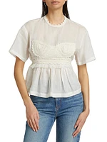 Cari Crochet Applique Top