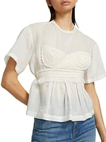 Cari Crochet Applique Top