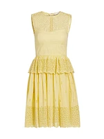 Jessica Geometric Eyelet Cotton Minidress