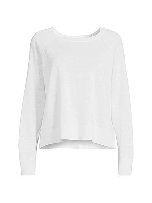 Linen & Cotton-Blend Crewneck Sweatshirt