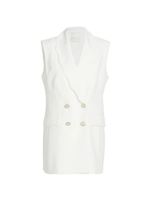 Daniela Scallop-Lapel Sleeveless Blazer