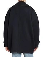 Pebble Wool-Cashmere Blend Peacoat