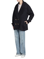 Pebble Wool-Cashmere Blend Peacoat