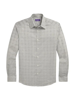 Cotton Flannel Glen-Check Sport Shirt