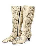 Dellia 65MM Snake-Embossed Leather Boots