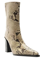 Raffaela 90MM Snake-Print Leather Boots