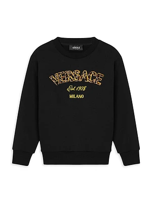 Little Girl's Logo Wild Baroque Crewneck Fleece Sweatshirt