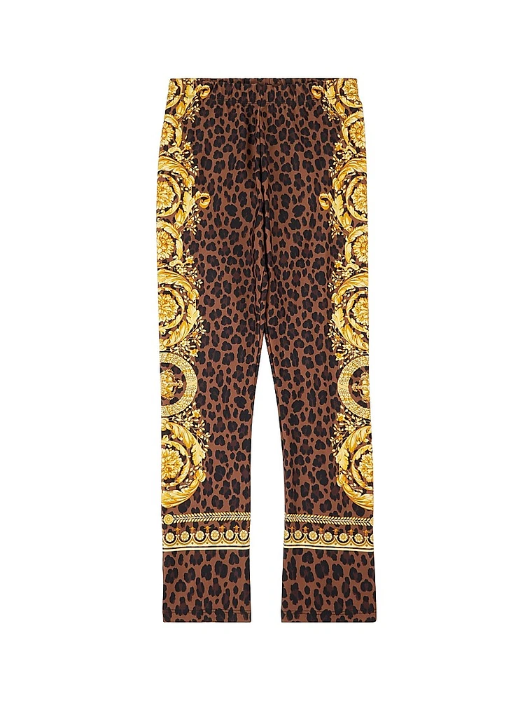 Little Girl's & Baroque Foulard Jersey Leggings