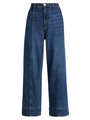 Seamed Wide-Leg Jeans