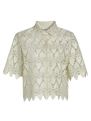 Lace Button-Up Shirt
