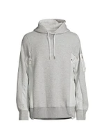 Sponge Sweat Mixed-Media Cotton-Blend Hoodie
