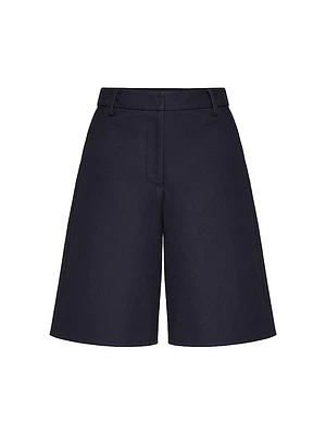 Light Double Splittable Gabardine Bermuda Shorts