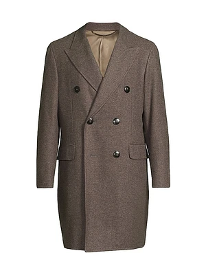 Wool-Cashmere Double-Breasted Coat