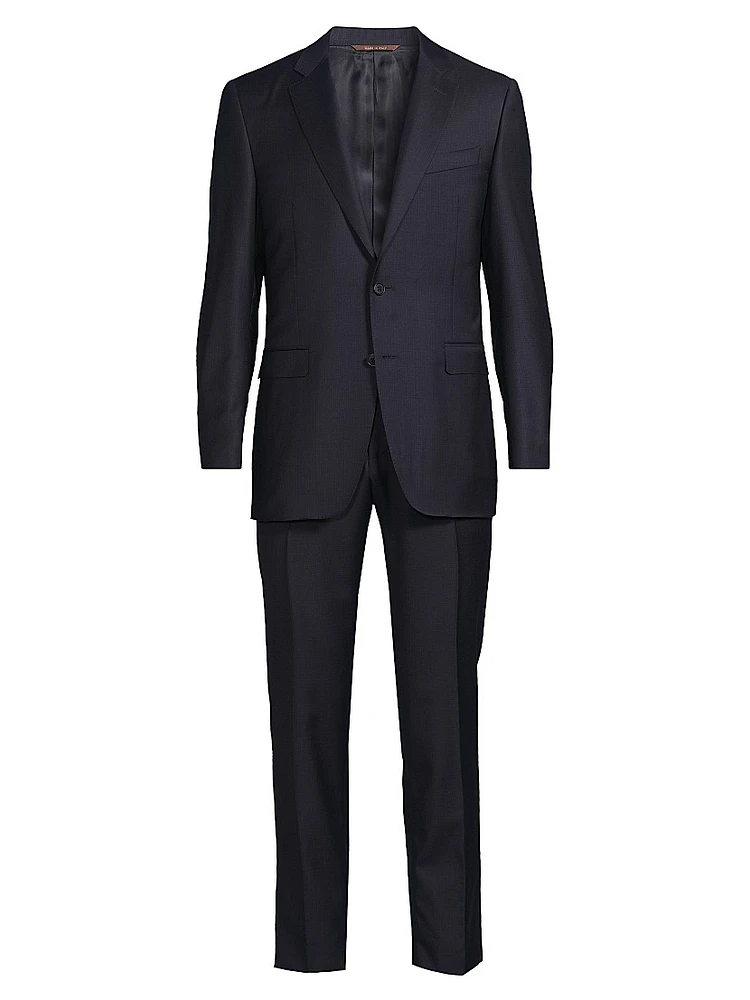 Micro Check Wool Trim-Fit Suit