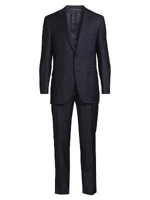 Micro Check Wool Trim-Fit Suit
